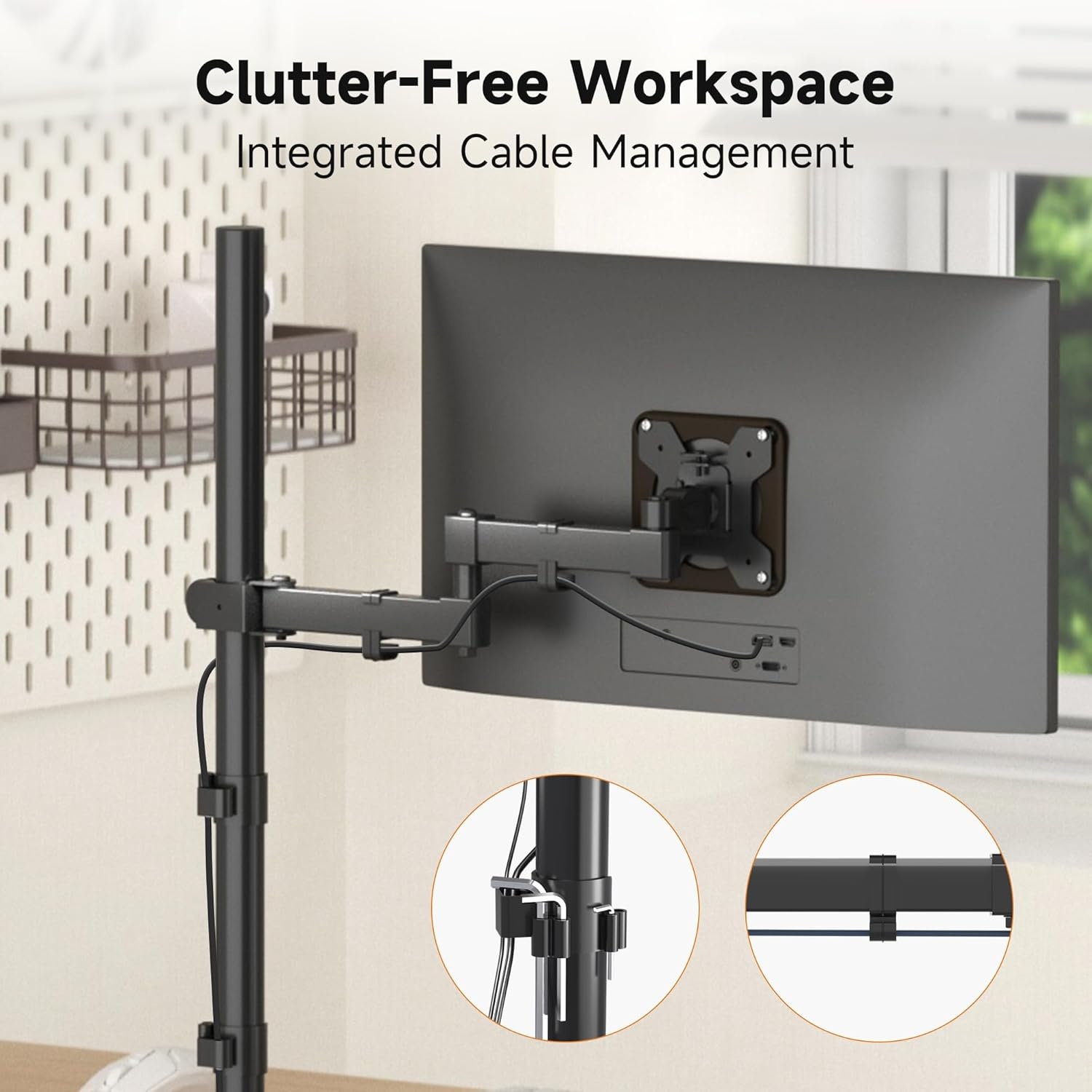 Monitorarm Zwart 33% Korting | Tot 32" | 80cm Hoog | Flexibel