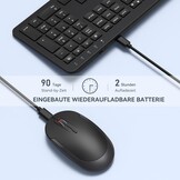 Seenda Ergonomisch Draadloos Toetsenbord & Muis Set (Zwart, QWERTZ) - 29% Korting!