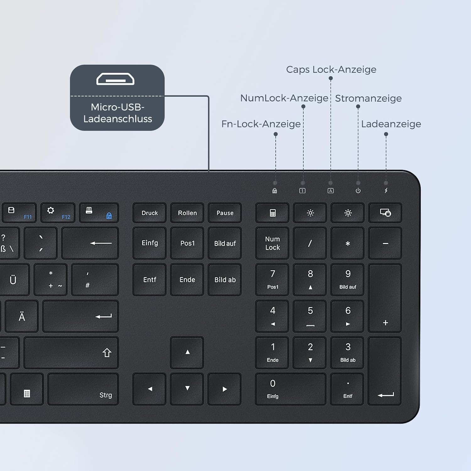 Seenda Ergonomisch Draadloos Toetsenbord & Muis Set (Zwart, QWERTZ) - 29% Korting!