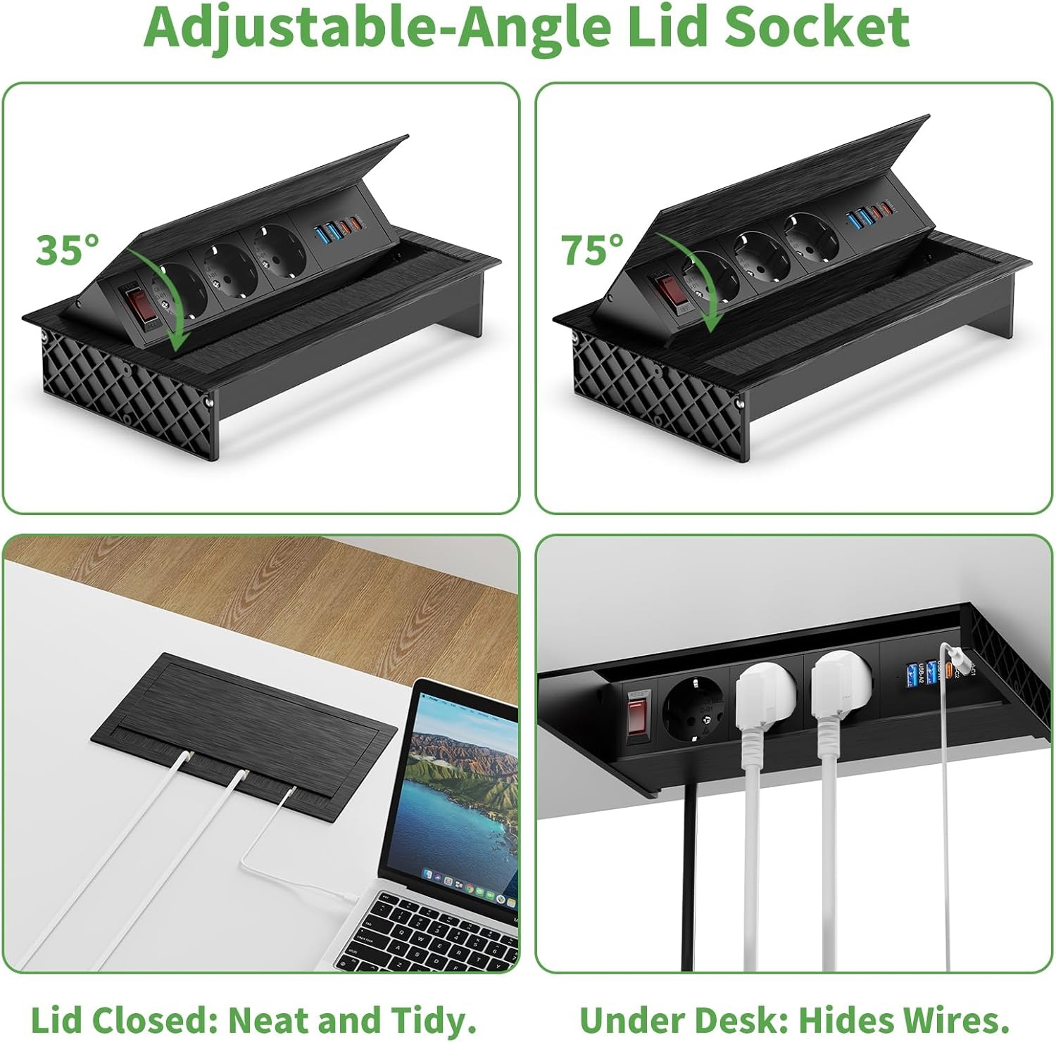 Intrekbare Stekkerdoos met 4x USB & 3x Stopcontact - 34% Korting!