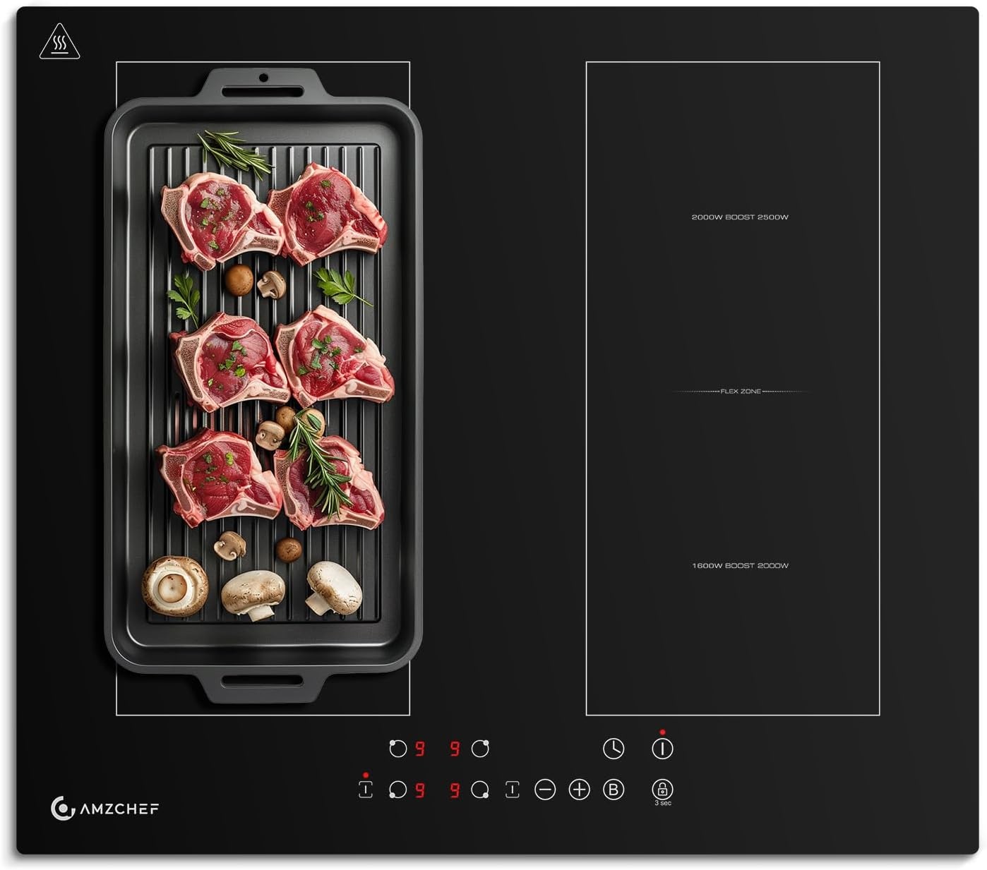 AMZCHEF Inductie Kookplaat 60cm | 4 Zones | 73% Korting