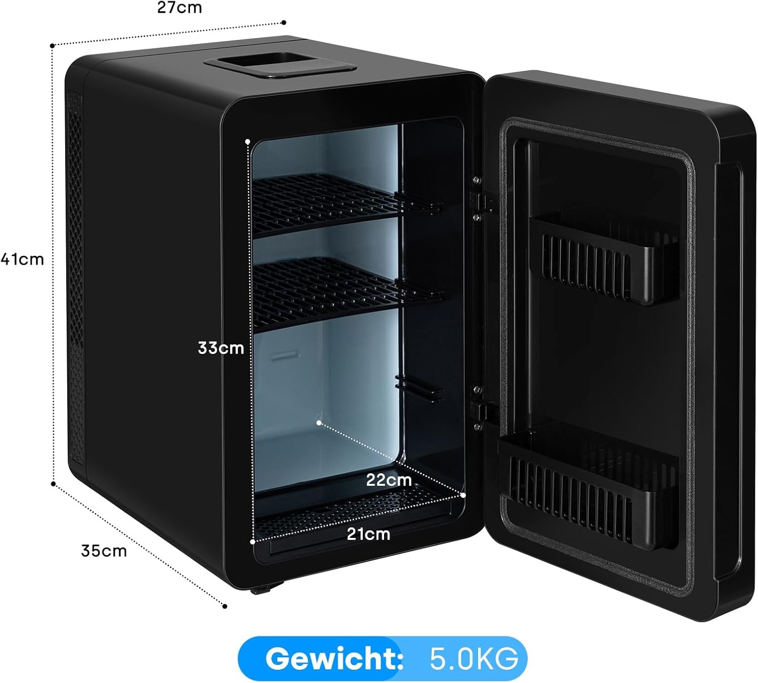 Mini Koelkast Zwart 15L - Koel & Warm - 34% Korting!