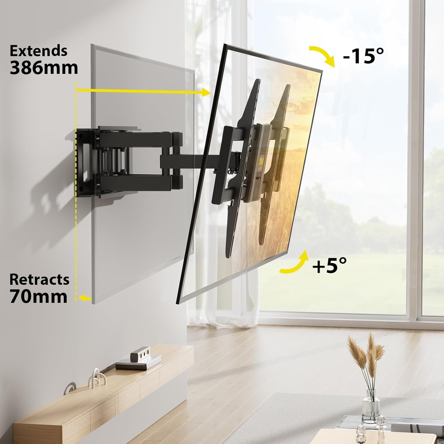 Alphamount TV-muurbeugel 37-80" - Zwenkbaar & Kantelbaar met 34% Korting