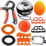 EASJOY Hand Grip Trainer Set met Vingerversterker en Polsbal – 9 Delig