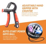EASJOY Hand Grip Trainer Set met Vingerversterker en Polsbal – 9 Delig