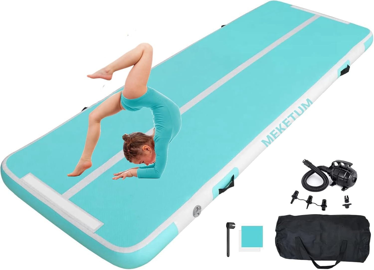 Opblaasbare Gymnastiekmat Air Turn Track - Groen (3m) - 30% Korting!