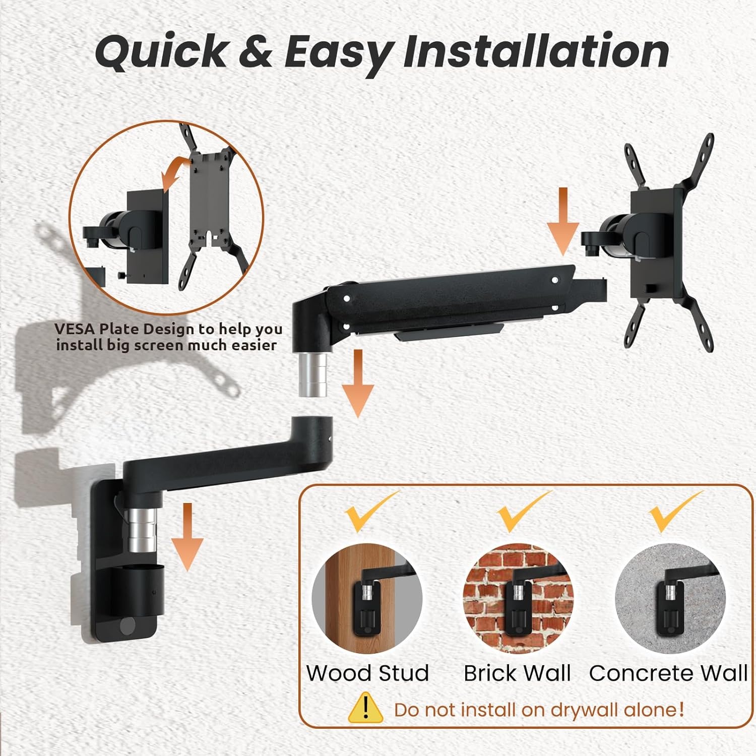 PUTORSEN Monitor Arm Wandmontage - Zwart - 29% Korting