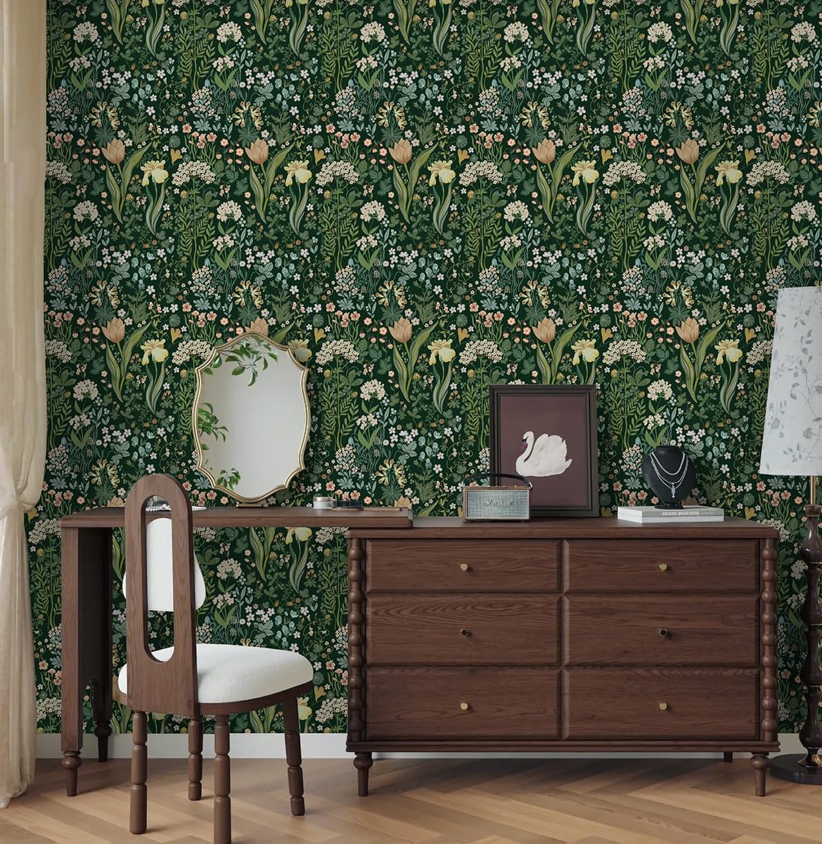 Zelfklevend Behang LiKiLiKi Groen Bloemen 44x300cm - 26% Korting!