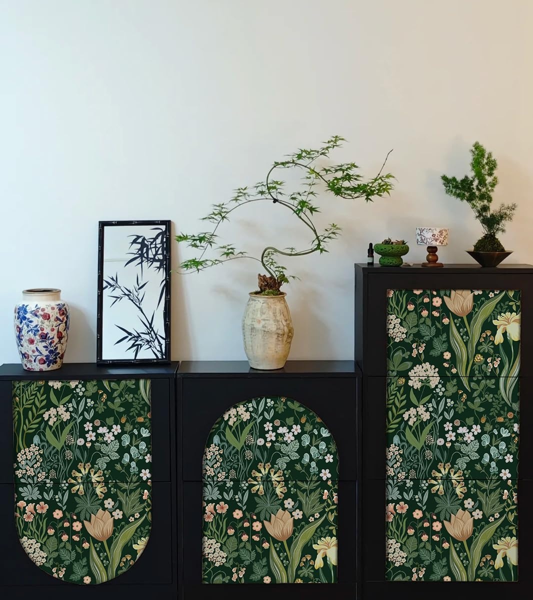 Zelfklevend Behang LiKiLiKi Groen Bloemen 44x300cm - 26% Korting!