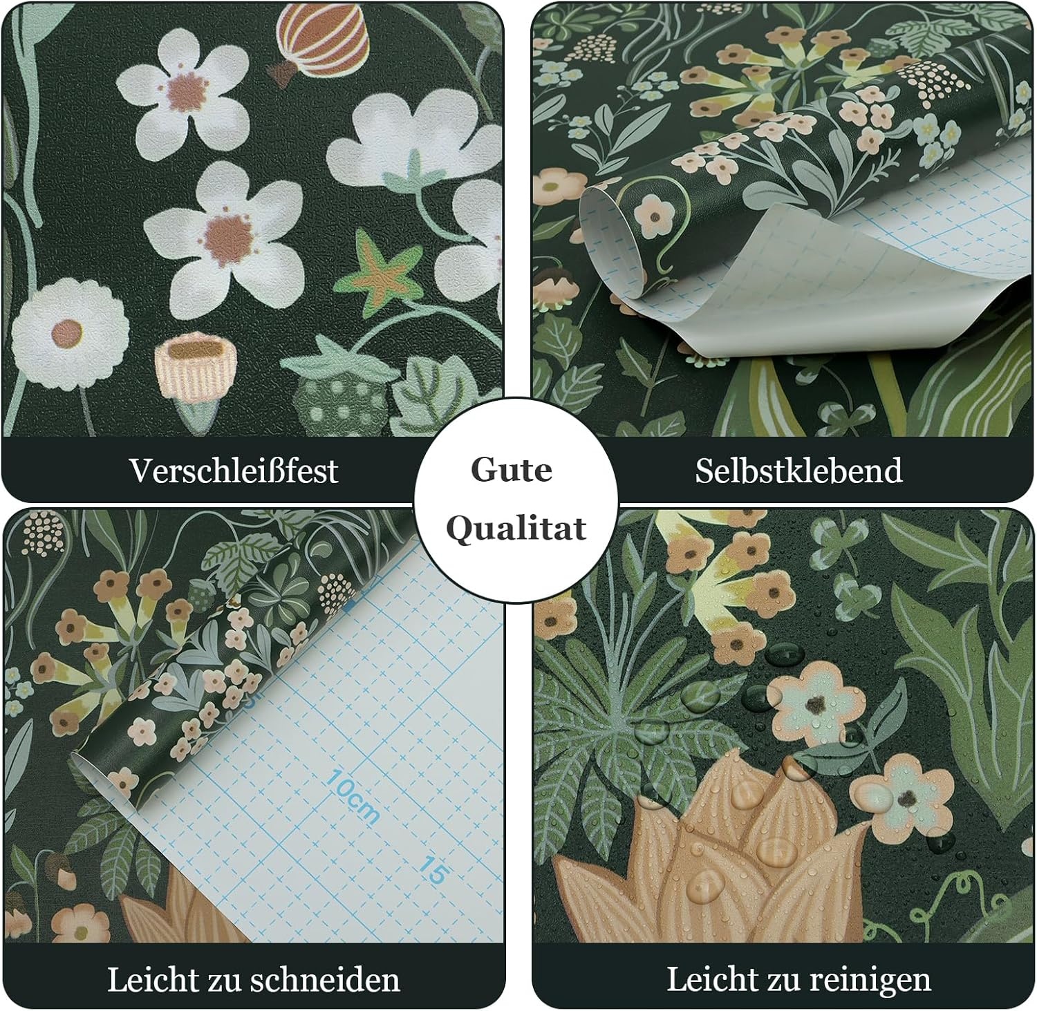 Zelfklevend Behang LiKiLiKi Groen Bloemen 44x300cm - 26% Korting!