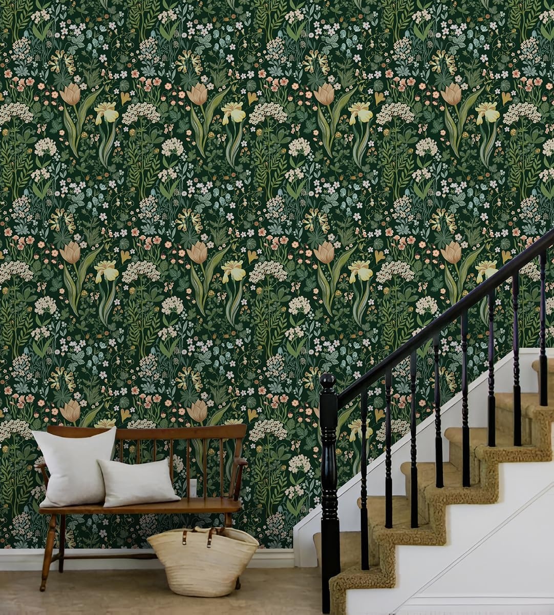 Zelfklevend Behang LiKiLiKi Groen Bloemen 44x300cm - 26% Korting!