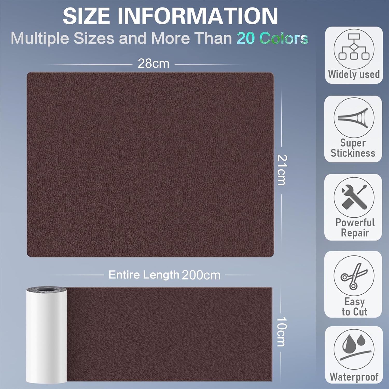 Zelfklevende Kunstleer Reparatiepatch - 10x200cm Bruin - 26% Korting