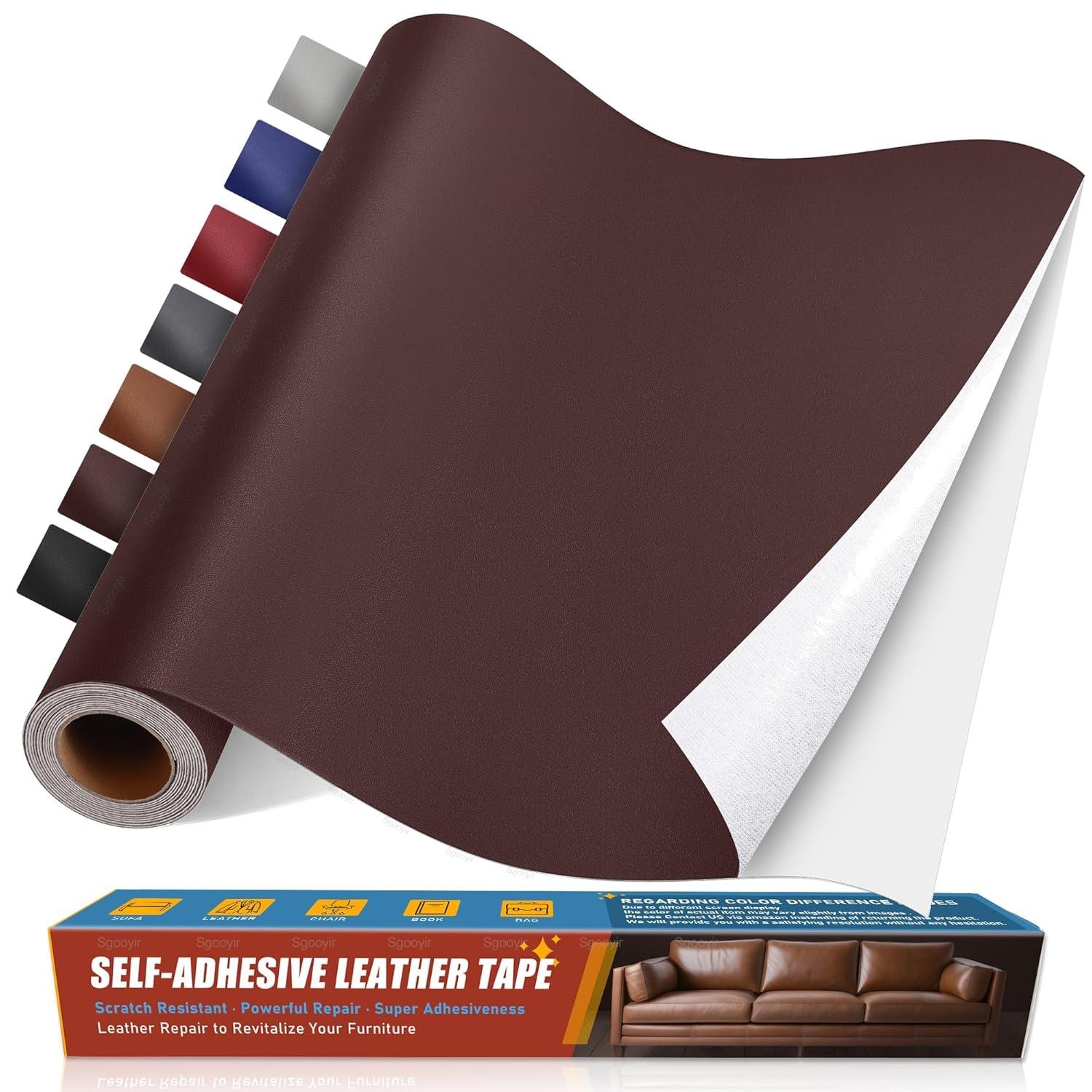 Zelfklevende Kunstleer Reparatiepatch - 10x200cm Bruin - 26% Korting