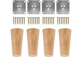Massief Eikenhouten Meubelpoten Set (4x) | 10cm Bruin | 61% Korting
