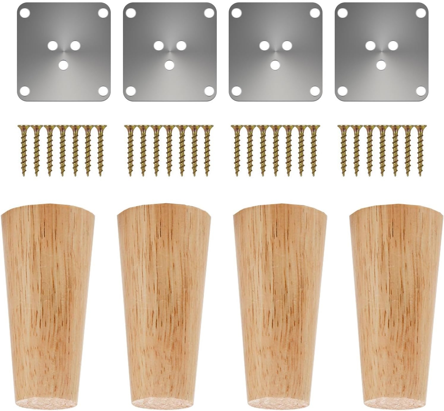 Eikenhouten Meubelpoten (4 stuks) - 10cm Hoog - 50% Korting!
