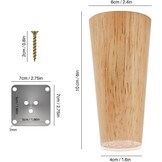 Eikenhouten Meubelpoten (4 stuks) - 10cm Hoog - 50% Korting!