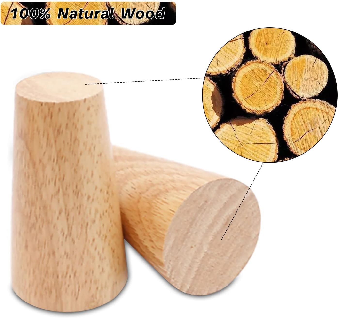 Eikenhouten Meubelpoten (4 stuks) - 10cm Hoog - 50% Korting!