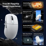 Gamingmuis Superlight 39g Wit | 42K DPI | 8K Hz Wireless | -29% Korting