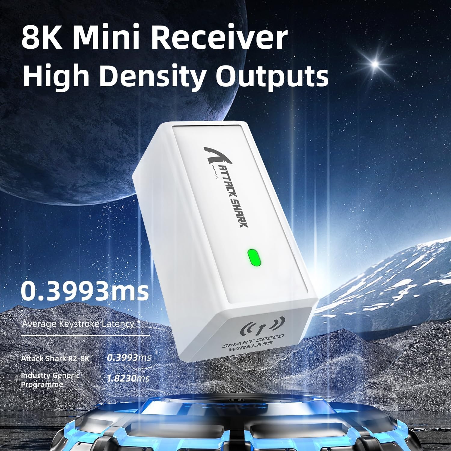 Gamingmuis Superlight 39g Wit | 42K DPI | 8K Hz Wireless | -29% Korting