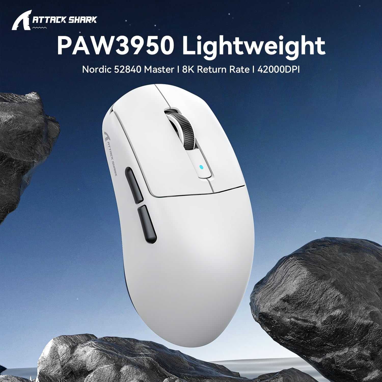 Gamingmuis Superlight 39g Wit | 42K DPI | 8K Hz Wireless | -29% Korting