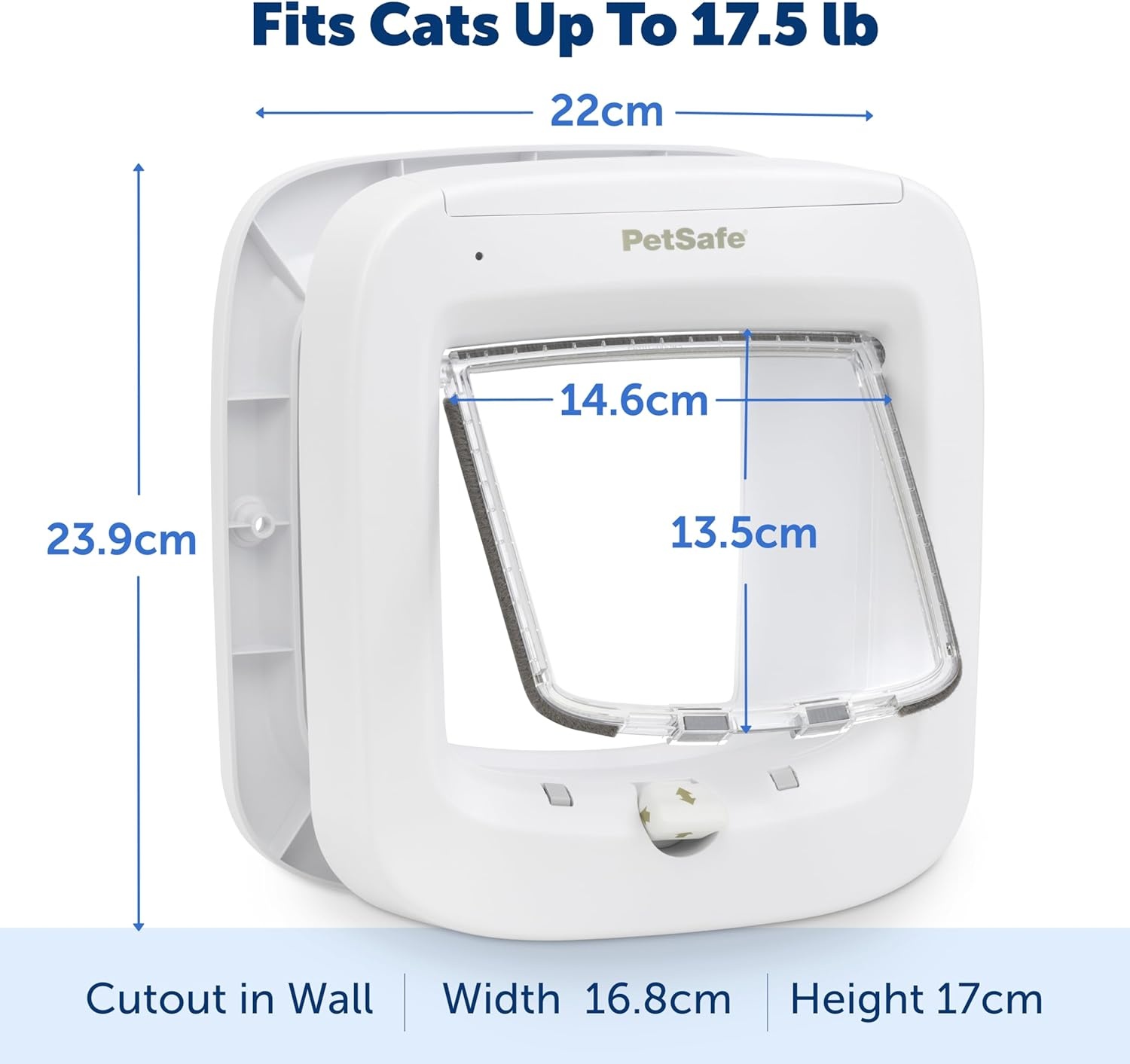 PetSafe Microchip Kattenluik Wit - Selectieve Toegang en 4-Weg Vergrendeling