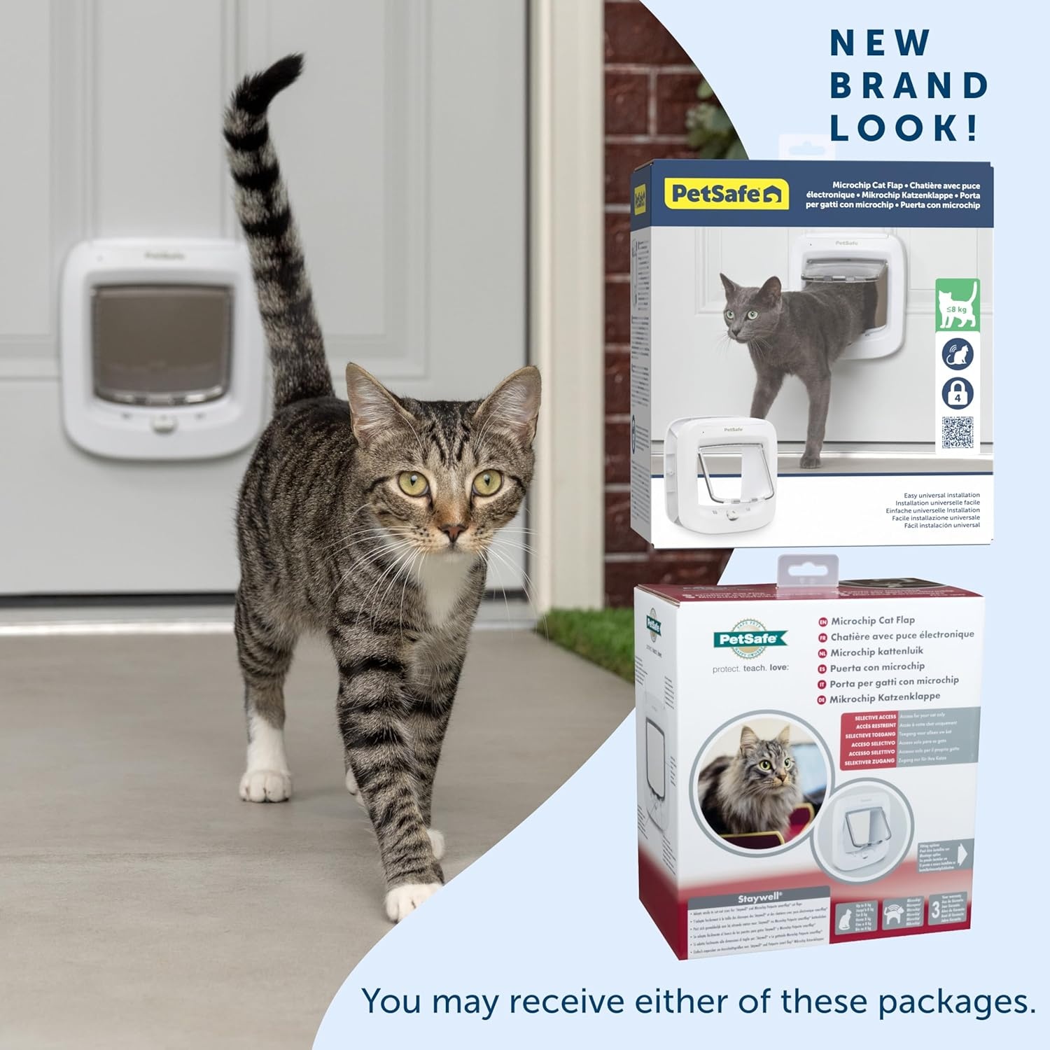 PetSafe Microchip Kattenluik Wit - Selectieve Toegang en 4-Weg Vergrendeling