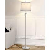 Staande lamp zilver, 140-165cm, 3 kleurtemperaturen LED, E27 - 34% Korting!