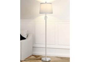 Staande lamp zilver, 140-165cm, 3 kleurtemperaturen LED, E27 - 34% Korting!