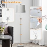 Staande lamp zilver, 140-165cm, 3 kleurtemperaturen LED, E27 - 34% Korting!