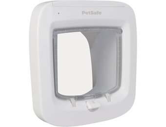 PetSafe Microchip Kattenluik Wit - Selectieve Toegang en 4-Weg Vergrendeling