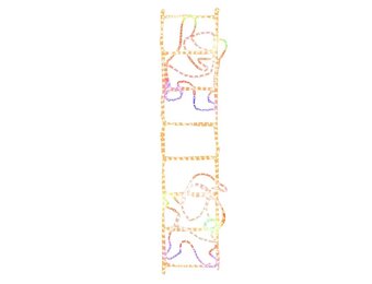 vidaXL Kerstfiguur kerstman op ladder opvouwbaar 552 LED's 50x200 cm