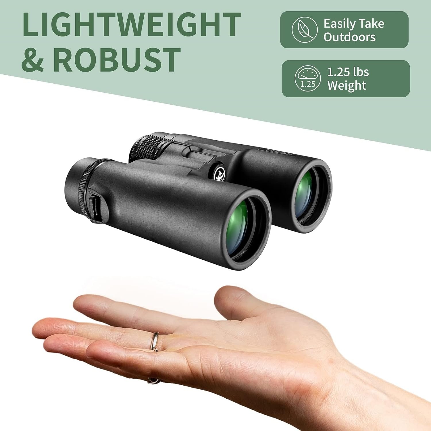 Gosky 10x42 Dak Prisma Verrekijker voor Volwassenen, HD Professionele Verrekijker voor Vogels Kijken Reizen Sterrenkijken Jacht Concerten Sport-BAK4 Prisma FMC-lens - met telefoonbevestiging riem