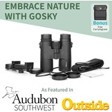 Gosky 10x42 Dak Prisma Verrekijker voor Volwassenen, HD Professionele Verrekijker voor Vogels Kijken Reizen Sterrenkijken Jacht Concerten Sport-BAK4 Prisma FMC-lens - met telefoonbevestiging riem