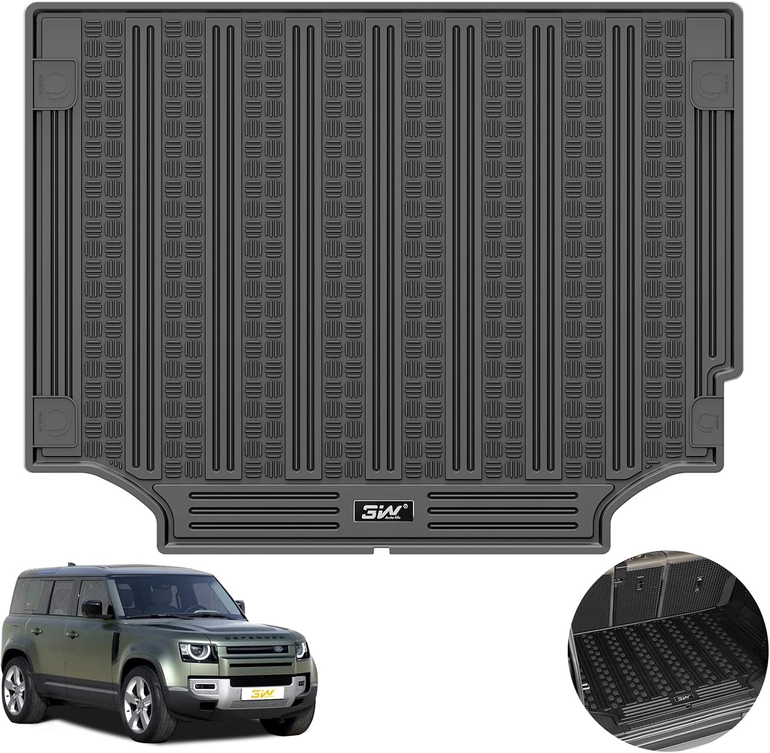3W Kofferbakmat voor Land Rover Defender 110 (5 Zits) 2020-2026 - Zwart