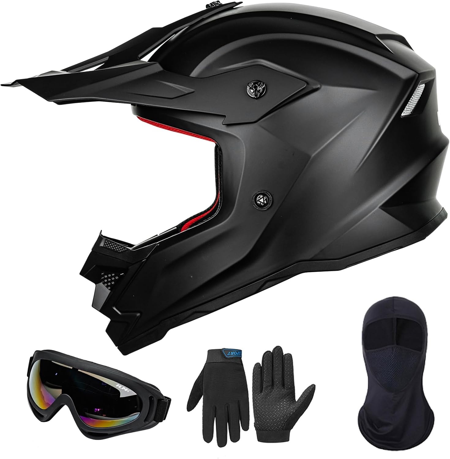 ILM Z705 Jeugd ATV Helm Kinder Crossmotor BMX Off-road Motorhelm Go-kart Helm DOT ECE Mat Zwart S