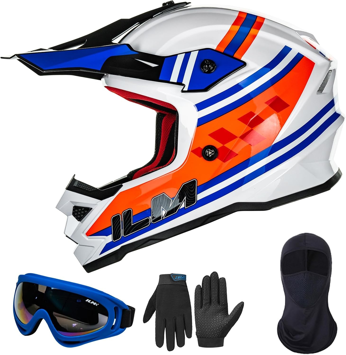 ILM Z705 Jeugd ATV Helm Kinder Crossmotor BMX Off-road Motorhelm Go-kart Helm DOT ECE Mat Zwart S
