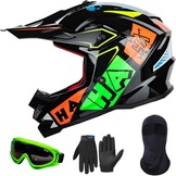 ILM Z705 Jeugd ATV Helm Kinder Crossmotor BMX Off-road Motorhelm Go-kart Helm DOT ECE Mat Zwart S