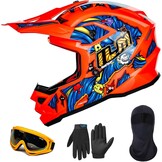 ILM Z705 Jeugd ATV Helm Kinder Crossmotor BMX Off-road Motorhelm Go-kart Helm DOT ECE Mat Zwart S