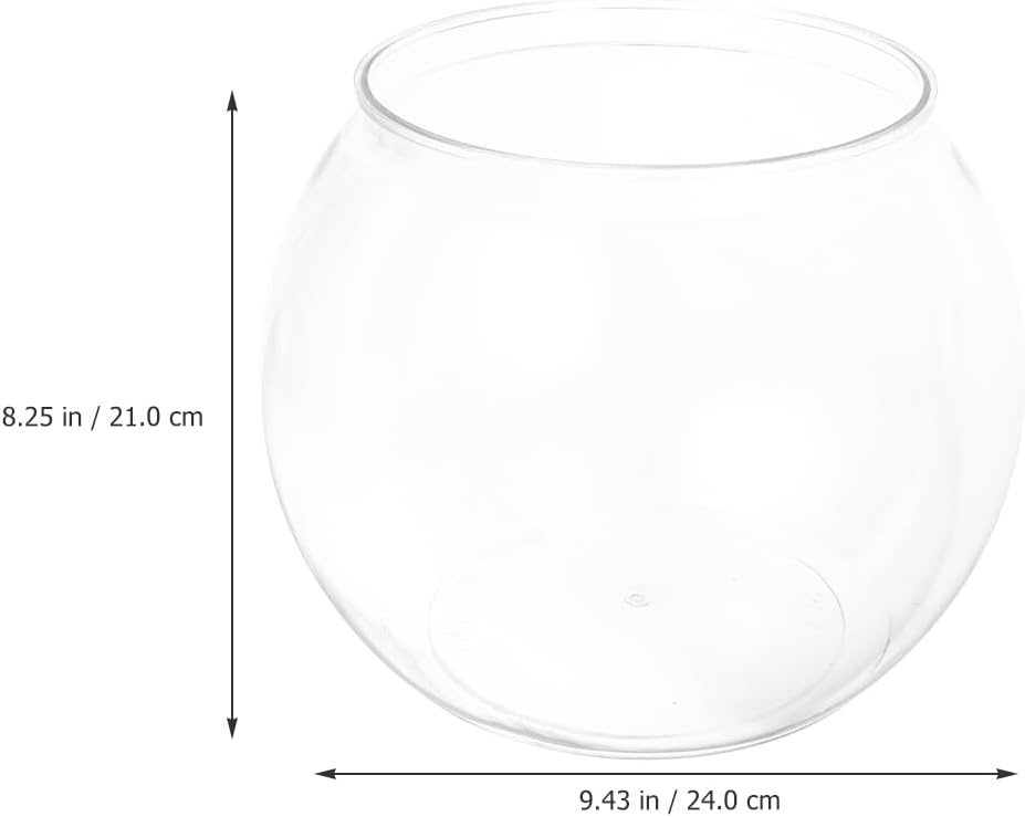 Cabilock Glazen Vissenkom / Vaas 24 cm Transparant - Ideaal voor Vissen, Planten of Decoratie
