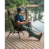 OneTigris Dragonhide Campingstoel, klapstoel, vissersstoel, hoge rugleuning, opvouwbaar, belastbaar tot 125 kg, licht, inklapbaar, met 2 zijzakken, voor outdoor, wandelen, rangergroen