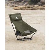 OneTigris Dragonhide Campingstoel, klapstoel, vissersstoel, hoge rugleuning, opvouwbaar, belastbaar tot 125 kg, licht, inklapbaar, met 2 zijzakken, voor outdoor, wandelen, rangergroen