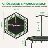 BCAN Fitness Trampoline 122 cm Groen met Bungee-touwen en Verstelbare Handgreep