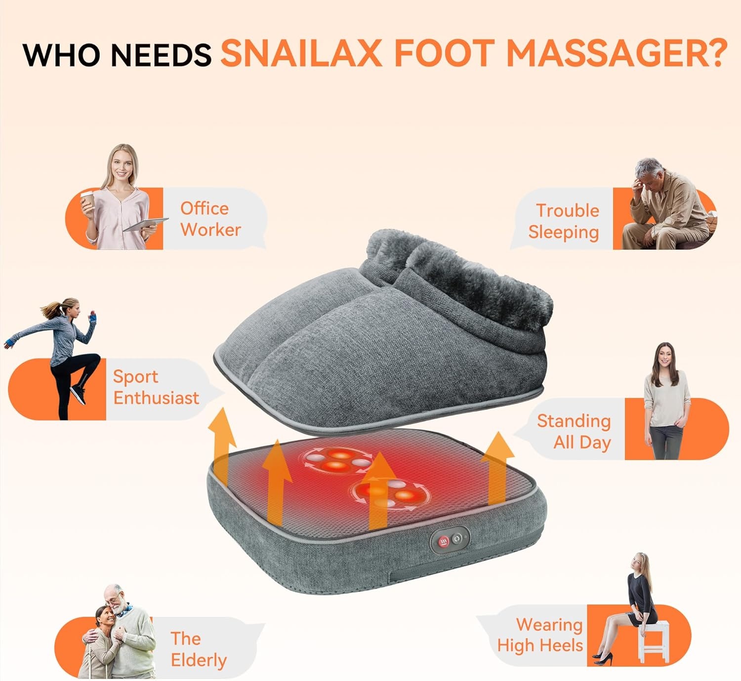 Snailax Voetmassageapparaat met shiatsu