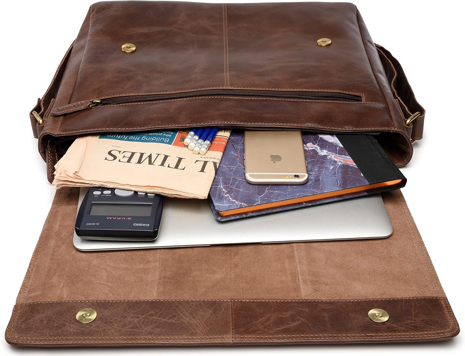 35% Korting: Vintage Buffleren Laptoptas 15" Uniseks Zwart