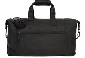 Vintage Buffelleder Weekender Tas Zwart - 41L - 57% Korting