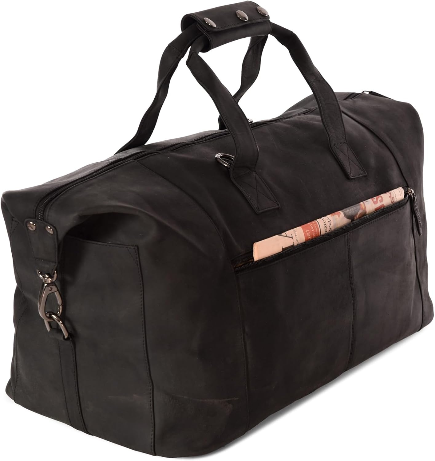 Leren Weekender Tas 41L Zwart - 35% Korting