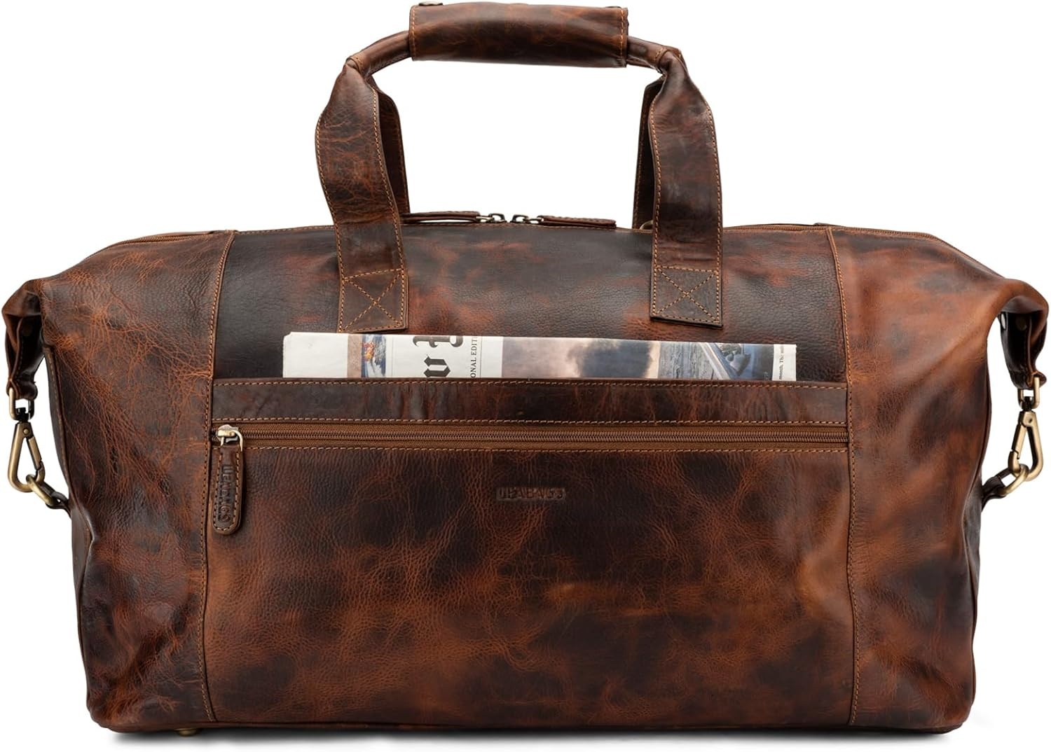 Leren Weekender Tas 41L Zwart - 35% Korting