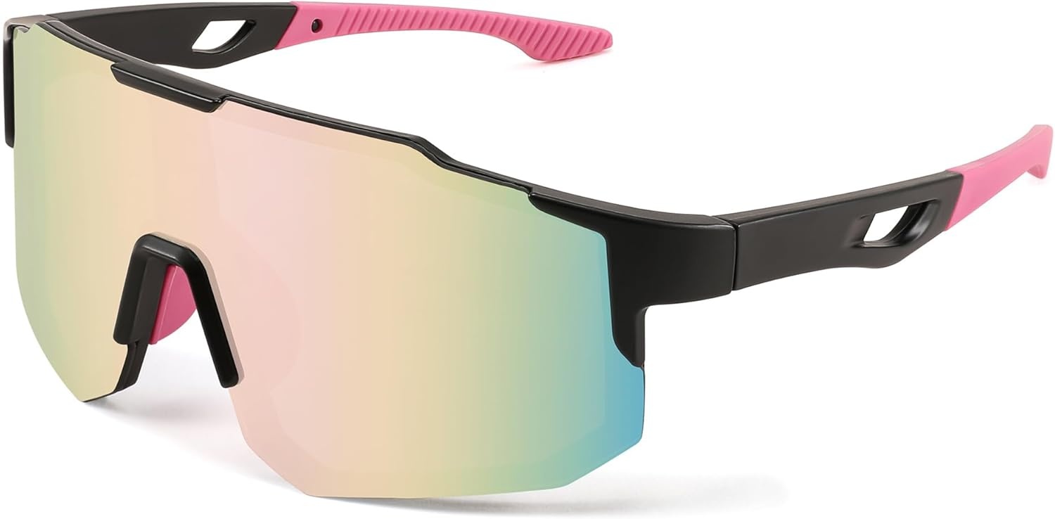 Roze Sport Zonnebril Fietsbril met UV400 Bescherming | 28% Korting