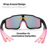 Roze Sport Zonnebril Fietsbril met UV400 Bescherming | 28% Korting