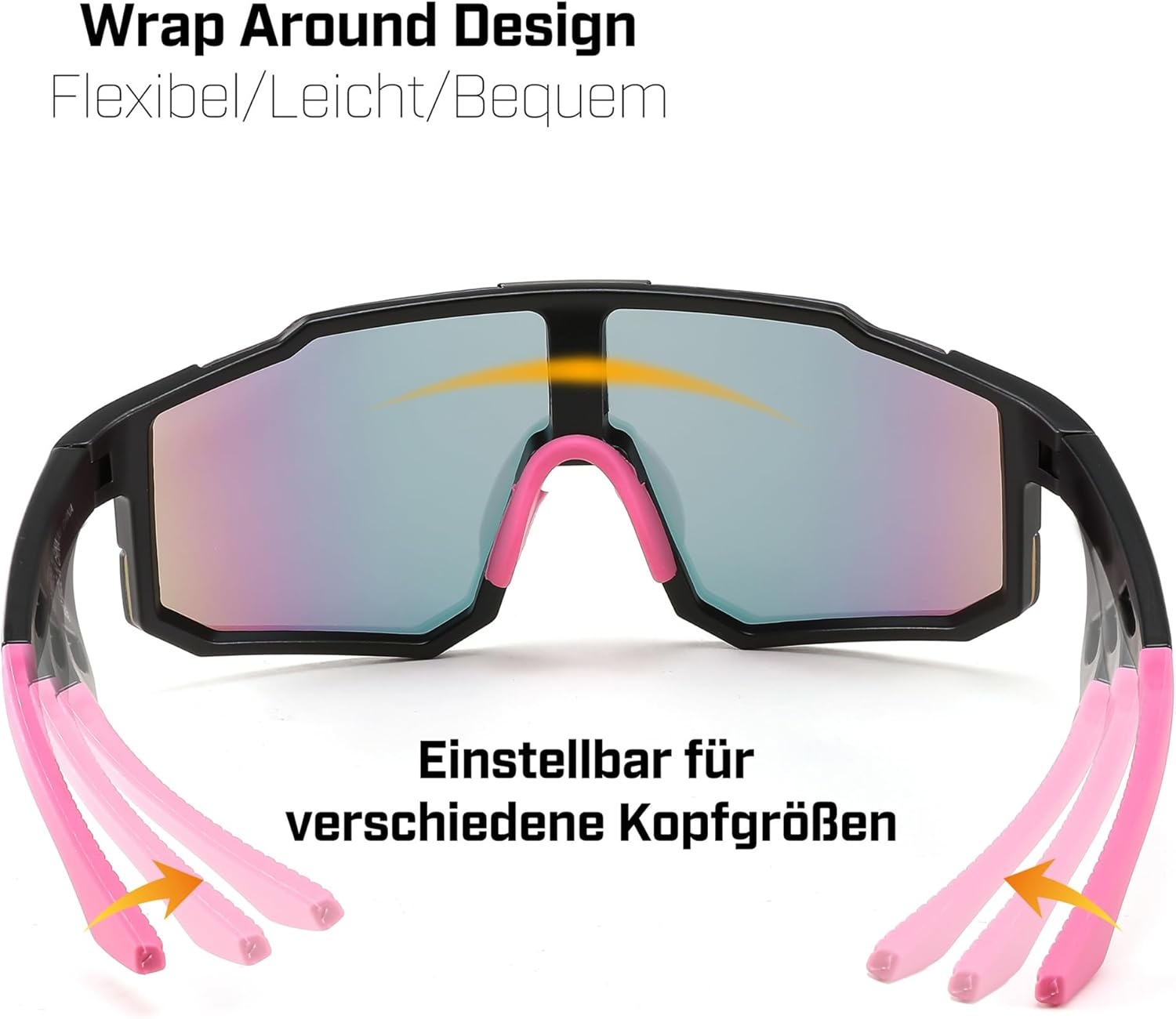 Roze Sport Zonnebril Fietsbril met UV400 Bescherming | 28% Korting